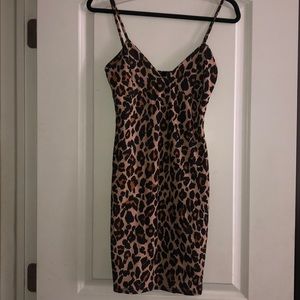 Tall leopard strappy bodycon dress